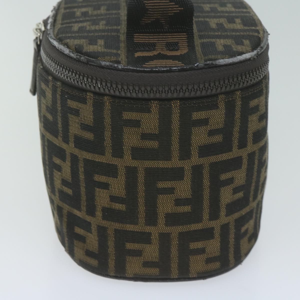 Luxury FendiZucca Canvas Vanity Pouch Brown Blackbs11627