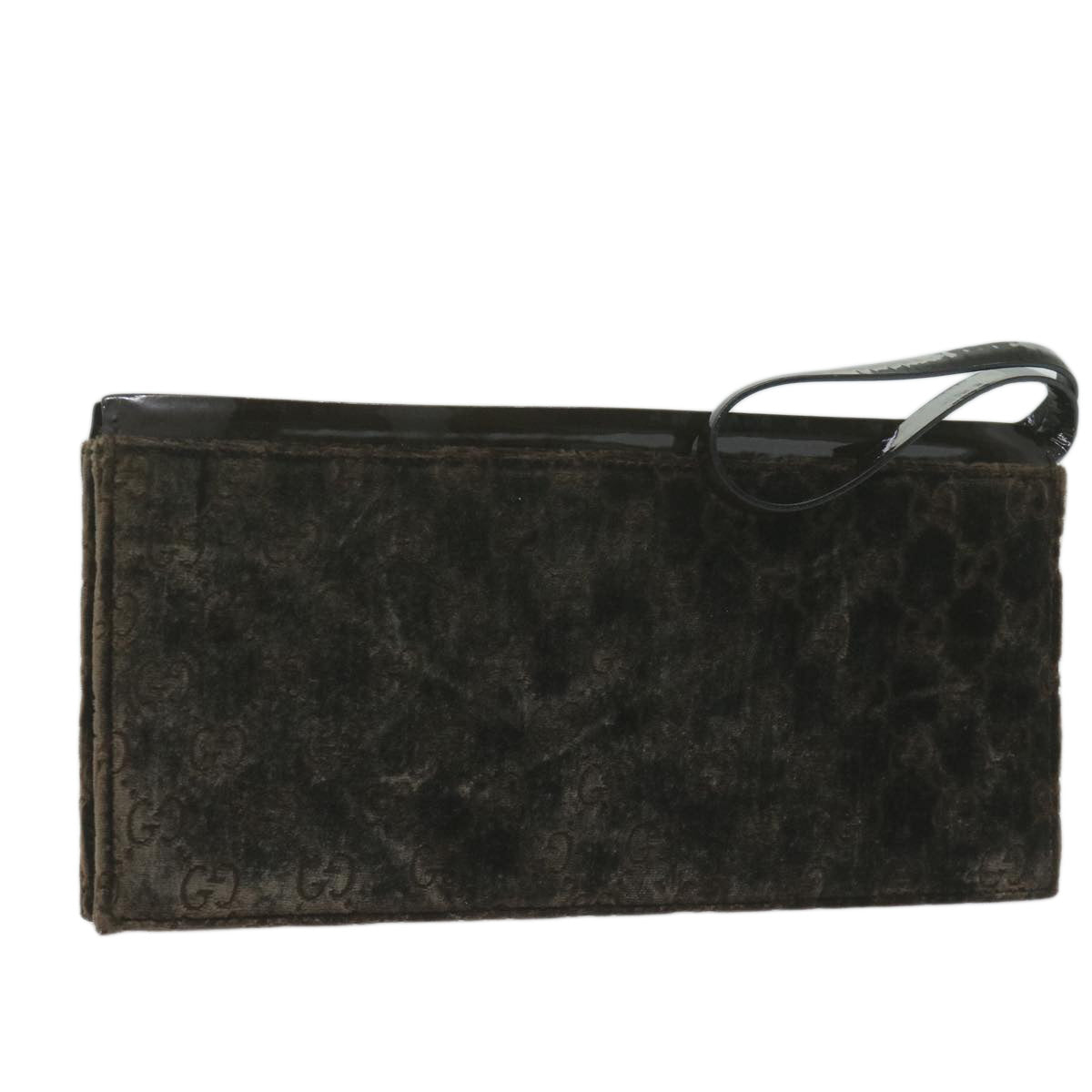 GUCCI Clutch Bag Velor Brown  bs11668