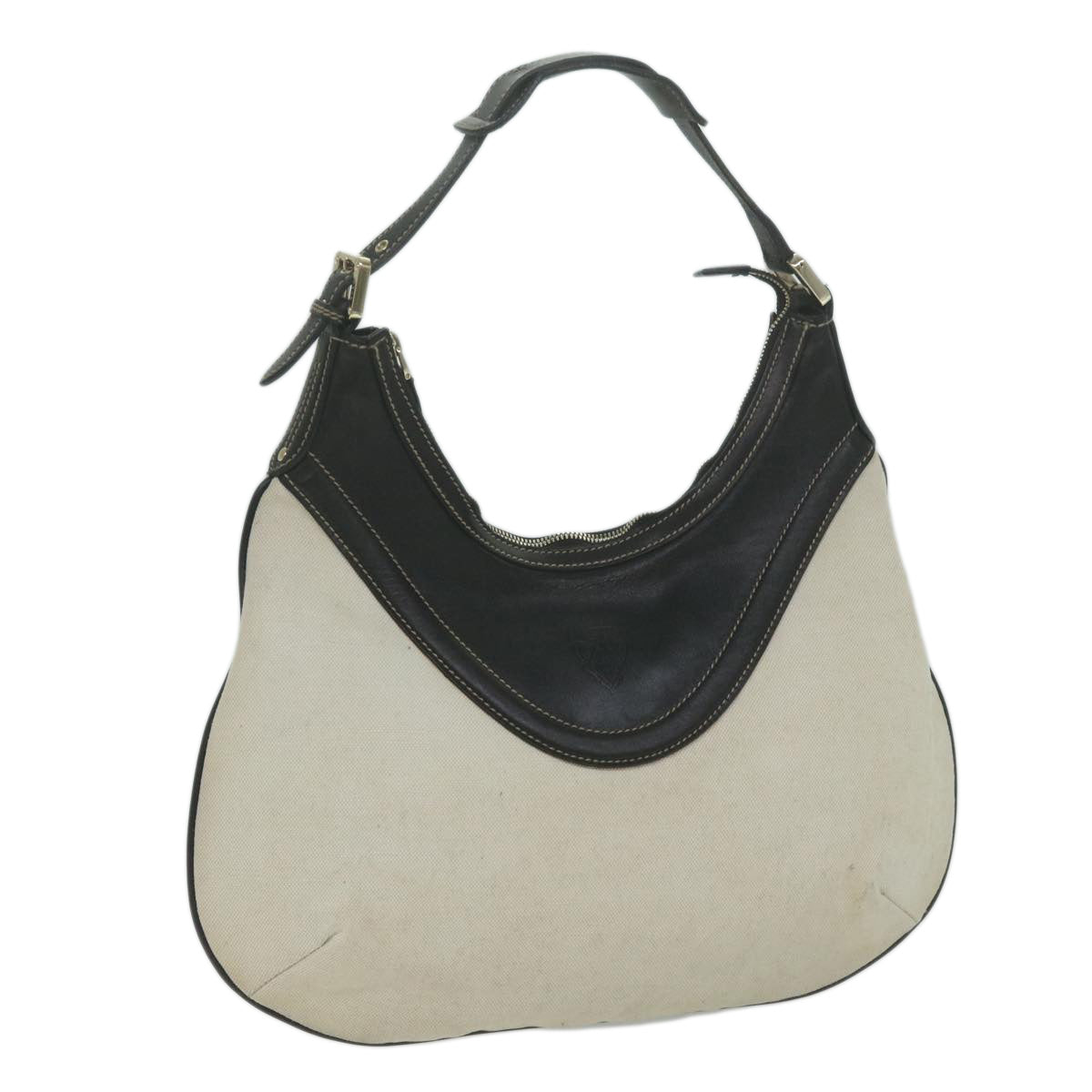 GUCCI Shoulder Bag Canvas Beige Black  bs11705