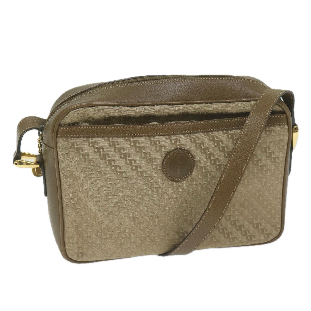 GUCCI Shoulder Bag Canvas Beige Brown  bs11707