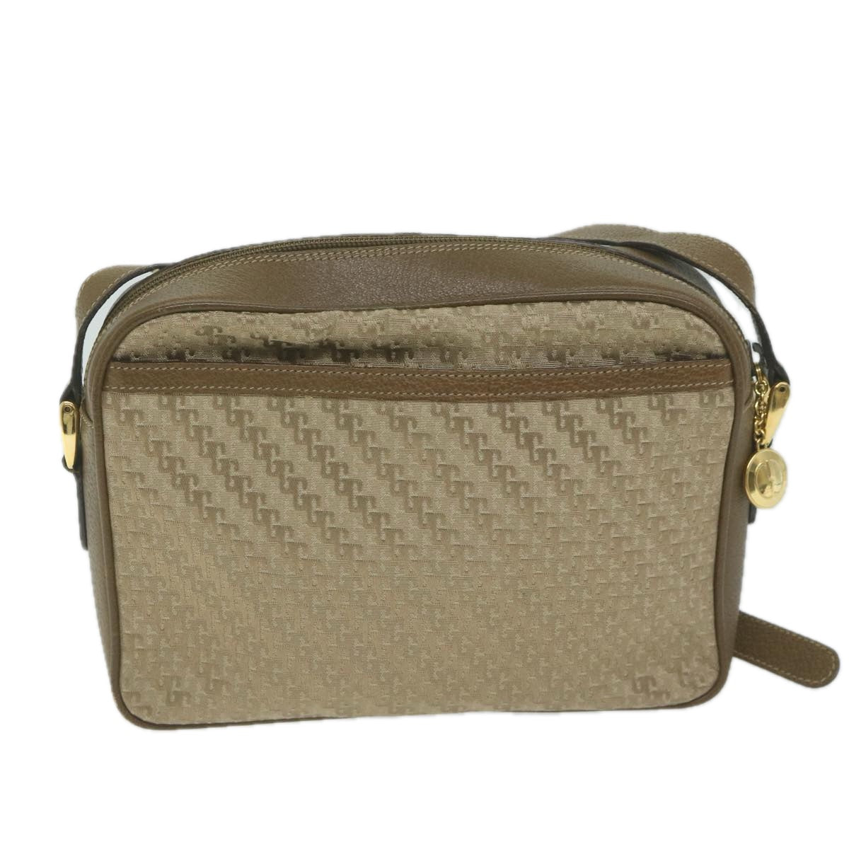 GUCCI Shoulder Bag Canvas Beige Brown  bs11707