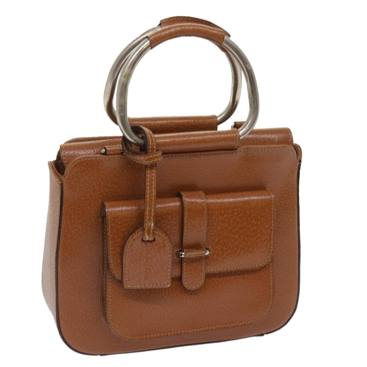GUCCI Hand Bag Leather Brown  bs11711