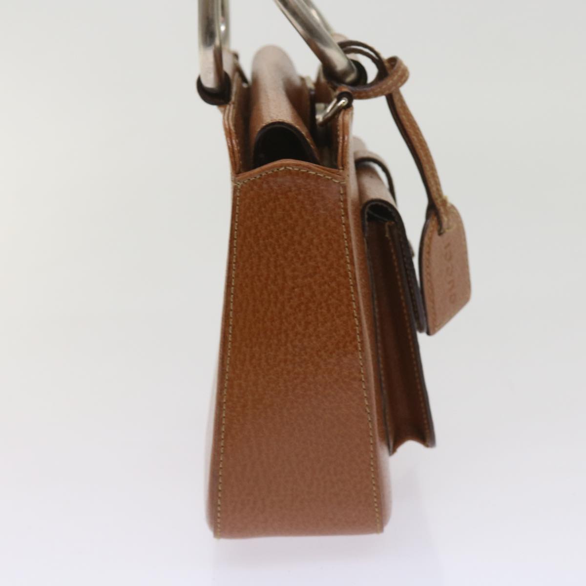 GUCCI Hand Bag Leather Brown  bs11711