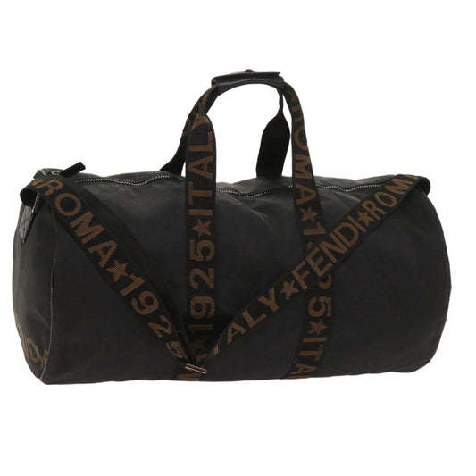Luxury FendiBoston Bag Canvas 2way Blackbs11779
