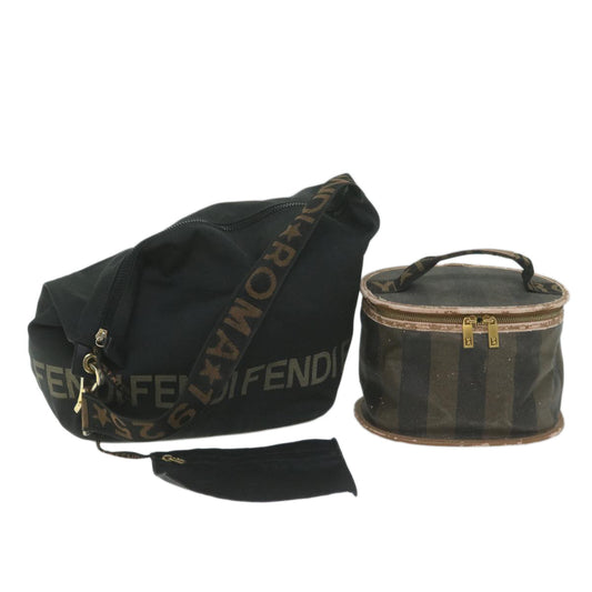 Luxury FendiPouch Pecan Canvas Shoulder Bag Canvas 2Set Black Brownbs11795