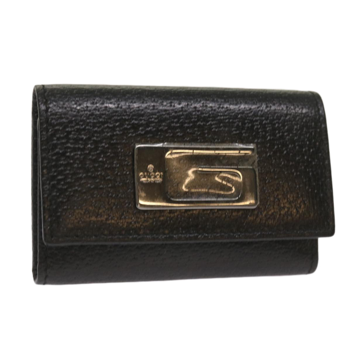 GUCCI Key Case Leather Black  bs11936