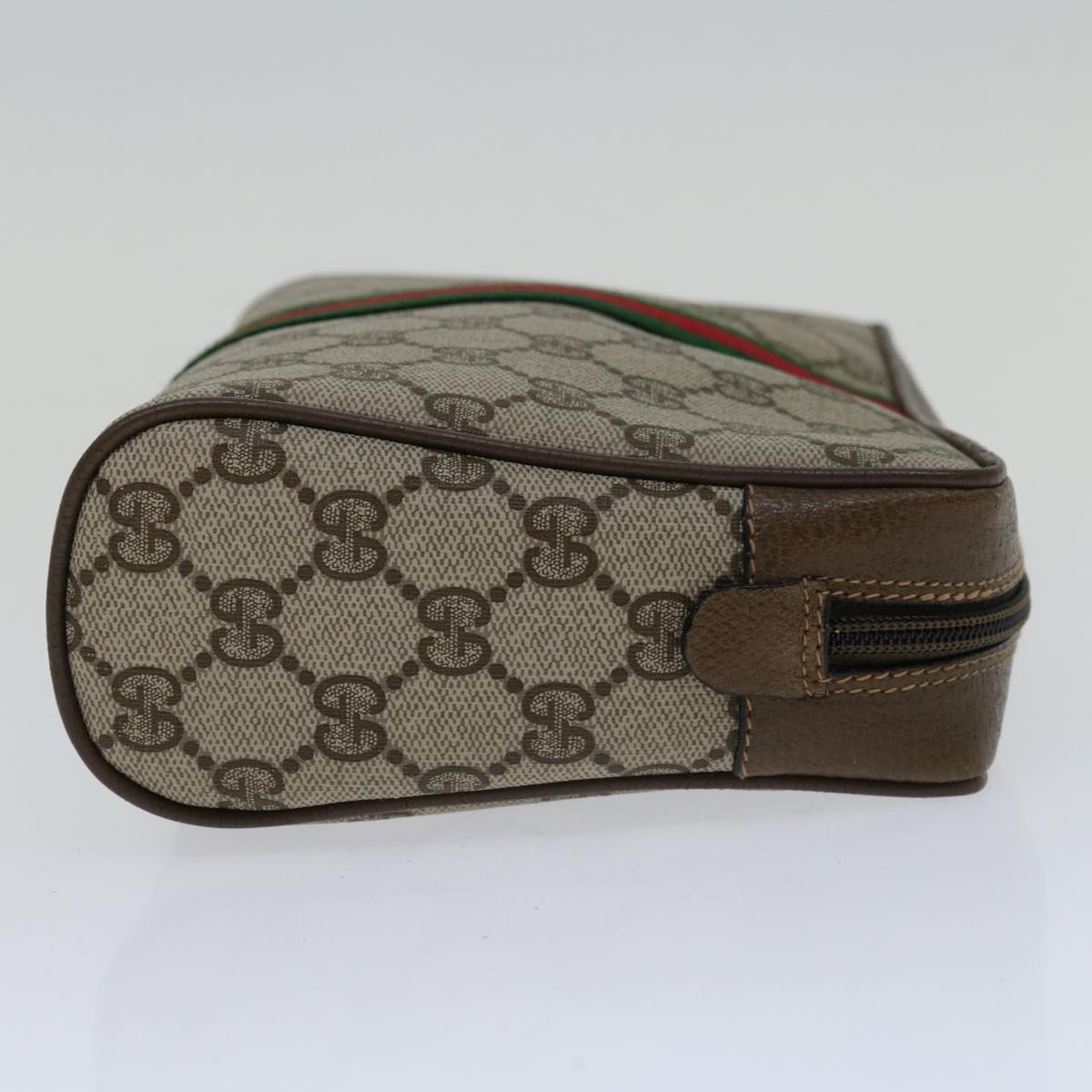 GUCCI GG Supreme Web Sherry Line Clutch Bag PVC Beige 89 01 012  bs12248