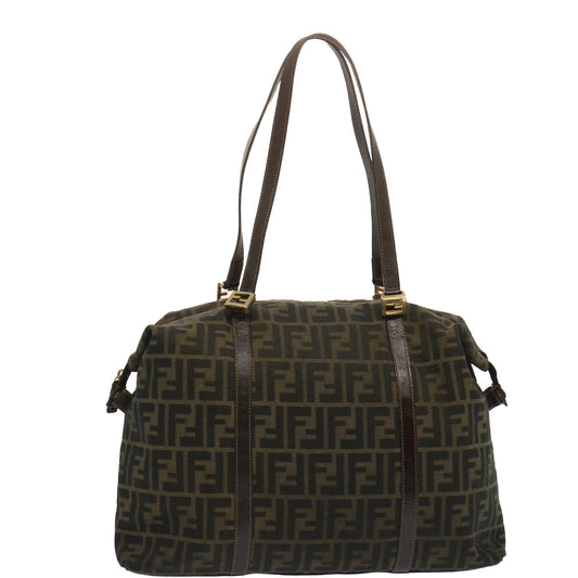 Luxury FendiZucca Canvas Tote Bag Black Brownbs12373