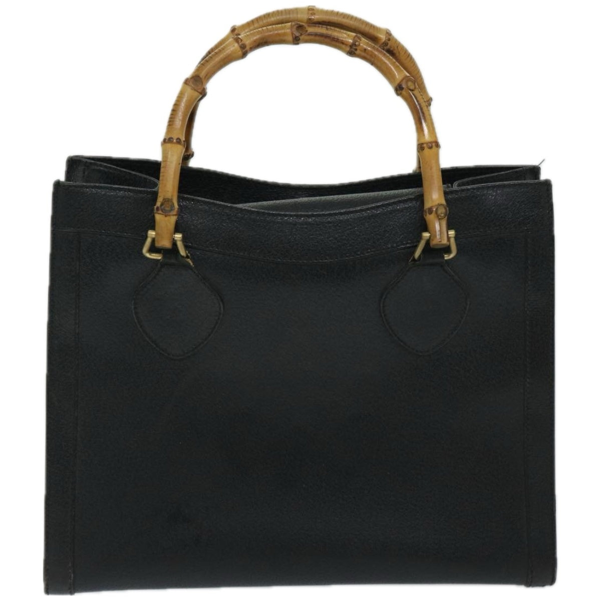 GUCCI Bamboo Hand Bag Leather Black 002 123 0260  bs12400
