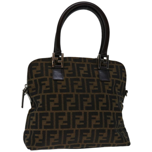 Luxury FendiZucca Canvas Hand Bag Black Brownbs12482