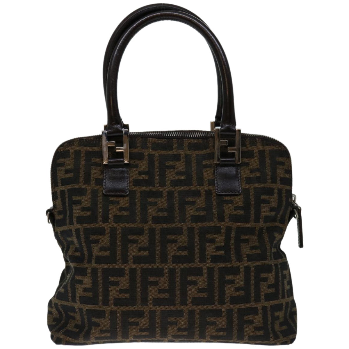 Luxury FendiZucca Canvas Hand Bag Black Brownbs12482