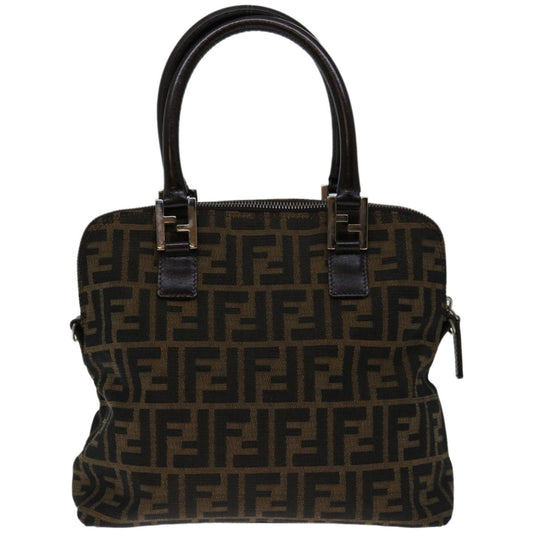 Luxury FendiZucca Canvas Hand Bag Black Brownbs12482