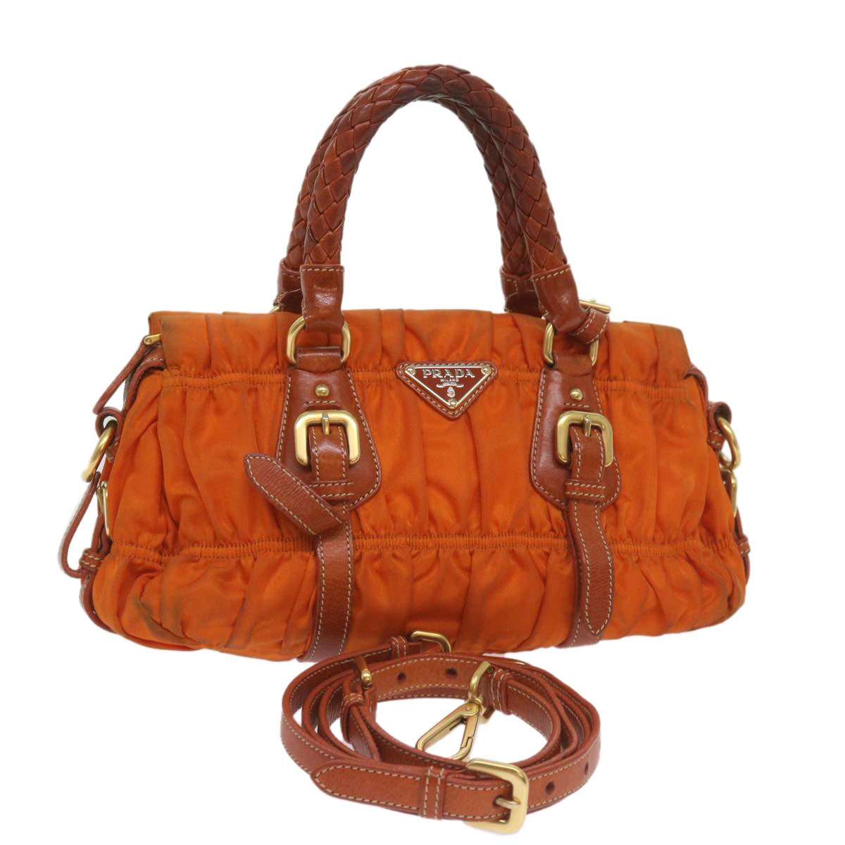 Luxury PradaHand Bag Nylon 2way Orange bs12509