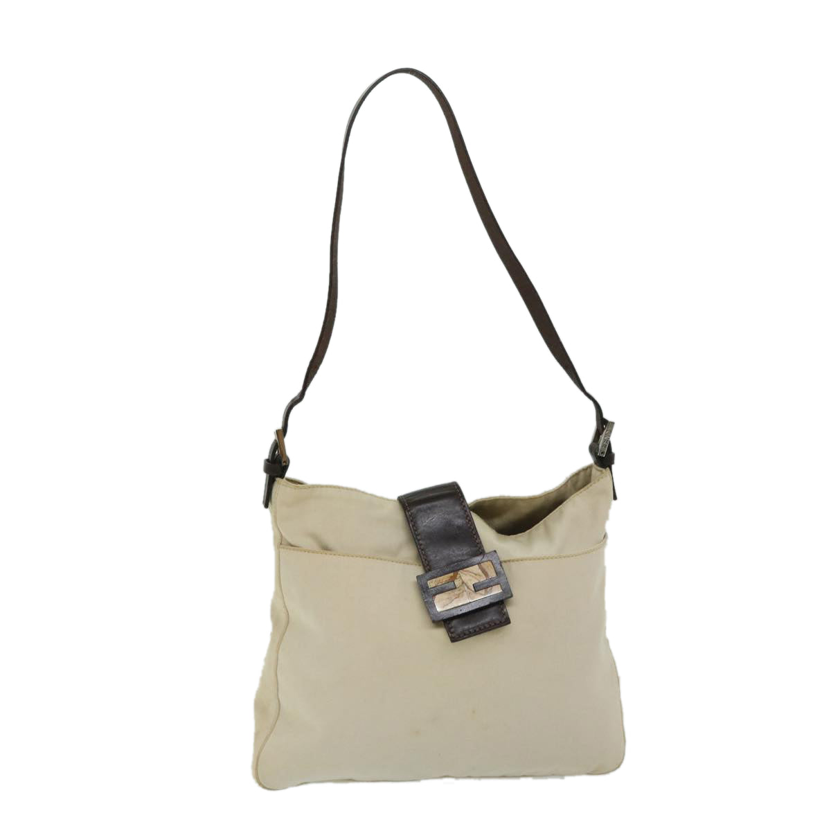Luxury FendiMamma Baguette Shoulder Bag Canvas Beigebs12544