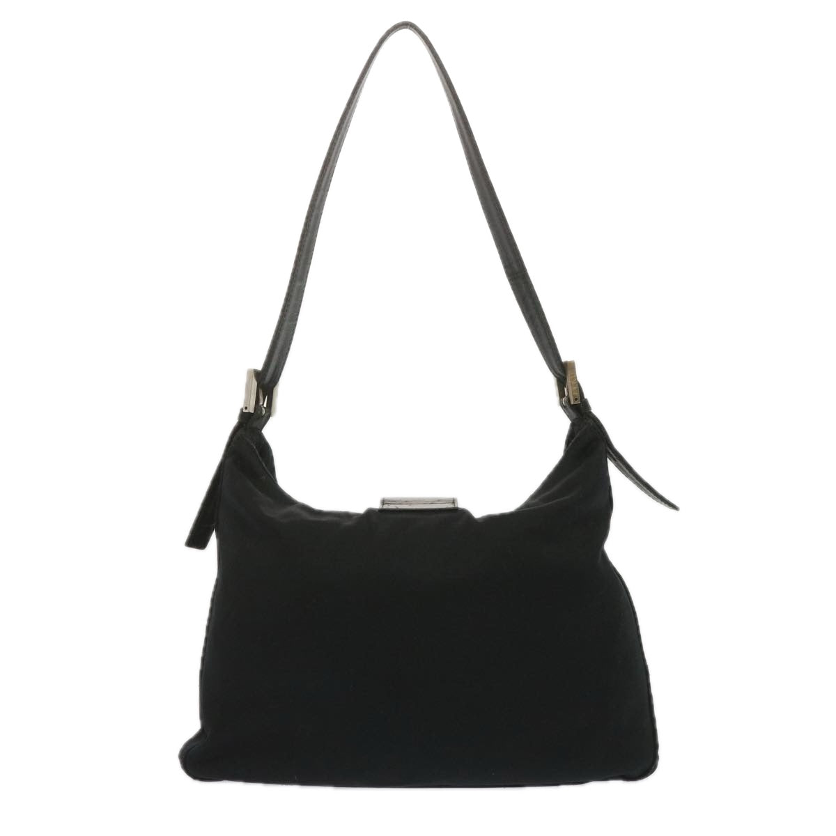 Luxury FendiMamma Baguette Shoulder Bag Nylon Blackbs12642