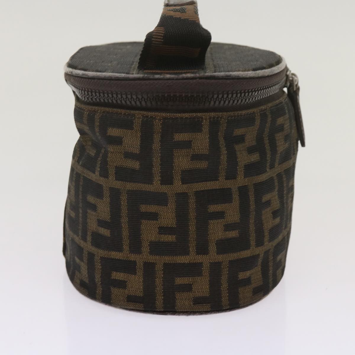 Luxury FendiZucca Canvas Vanity Hand Bag Brown Blackbs12714