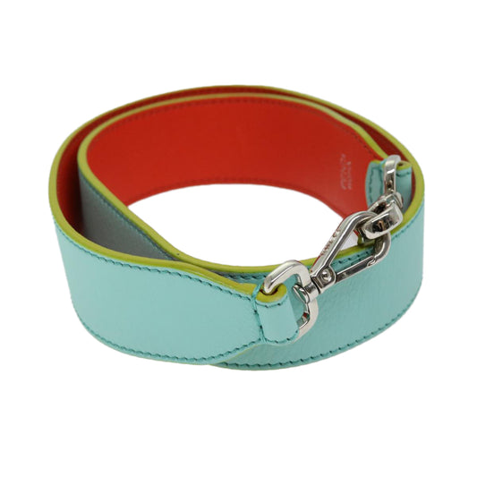 Luxury FendiShoulder Strap Leather 35.4"" Light Blue Orangebs12734