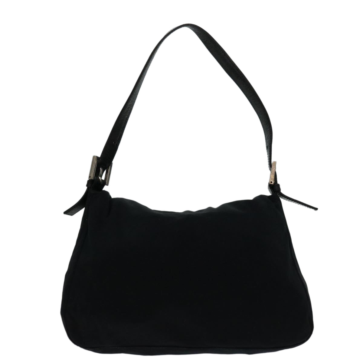Luxury FendiMamma Baguette Shoulder Bag Nylon Blackbs12893