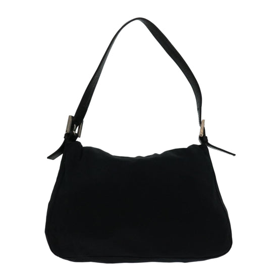 Luxury FendiMamma Baguette Shoulder Bag Nylon Blackbs12893