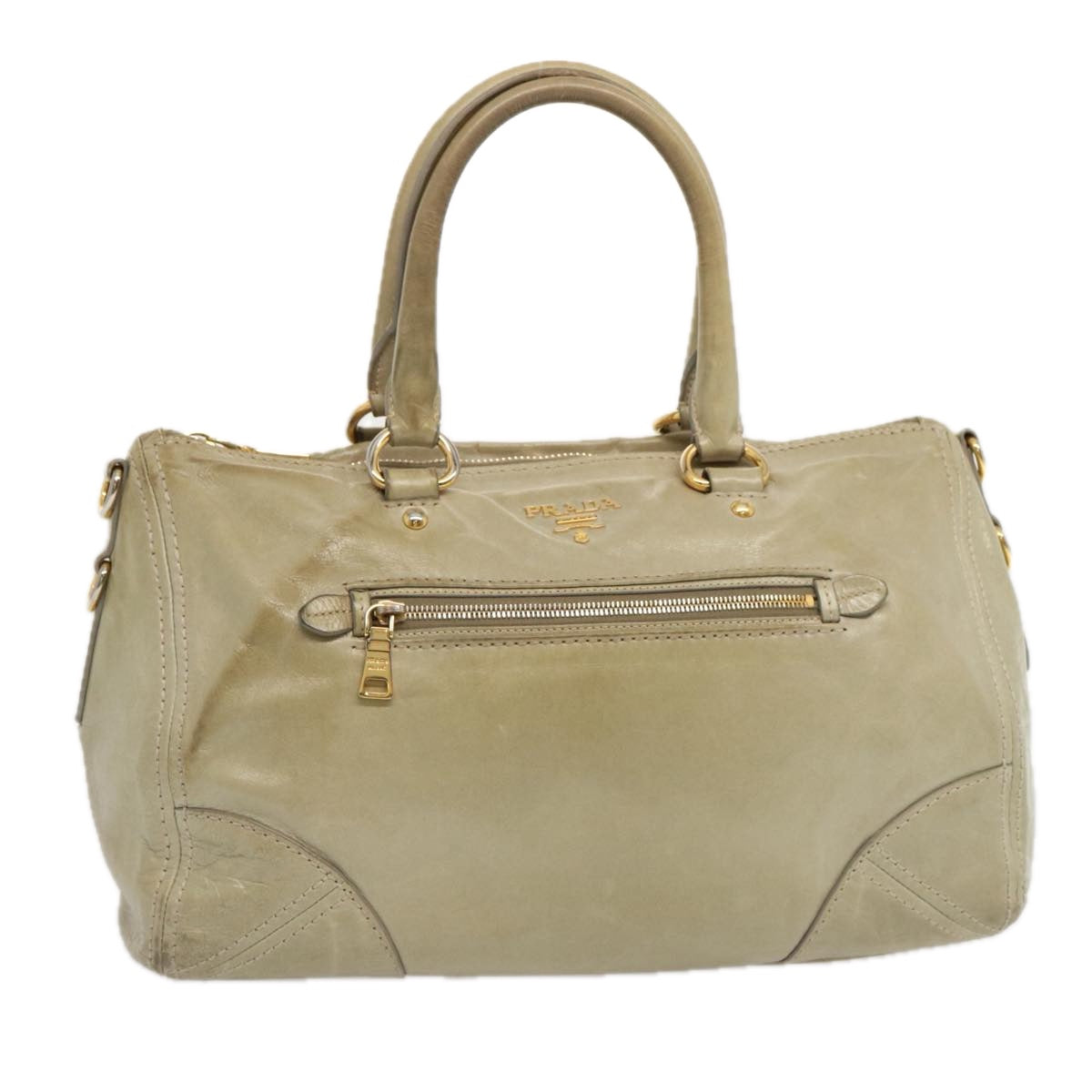 Luxury PradaHand Bag Leather Gray bs13155