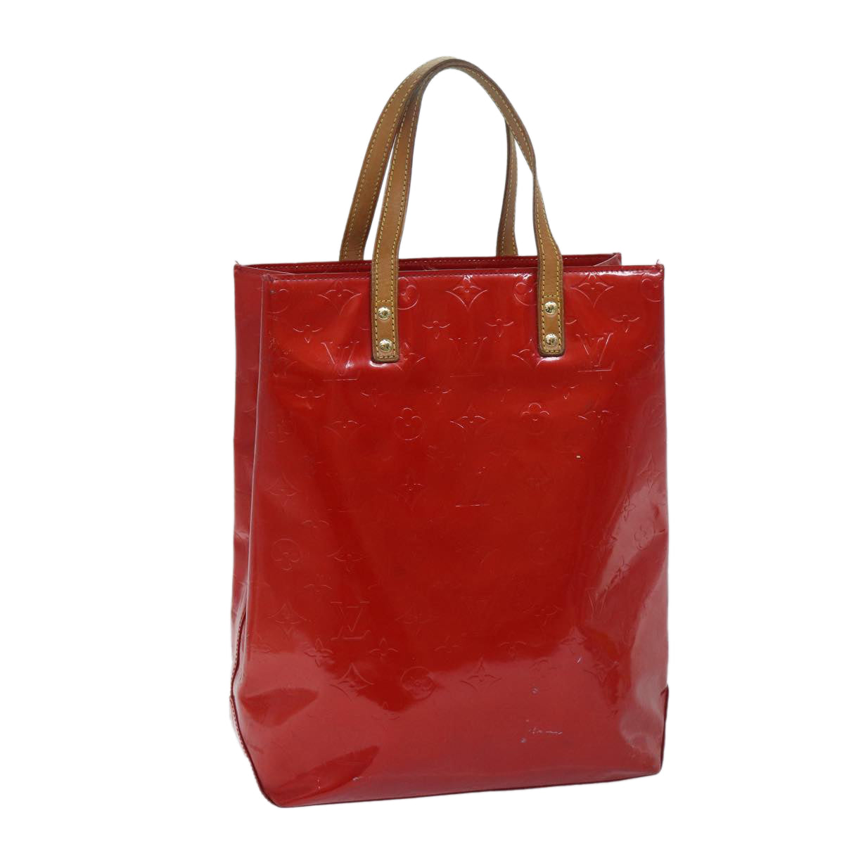 LOUIS VUITTON Monogram Vernis Reade MM Hand Bag Red M91086 LV bs13168