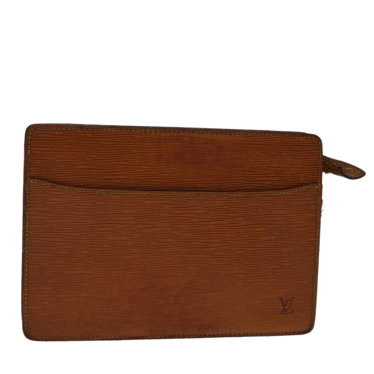 LOUIS VUITTON Epi Pochette Homme Bag Brown Zipang gold M52528 LV bs13172