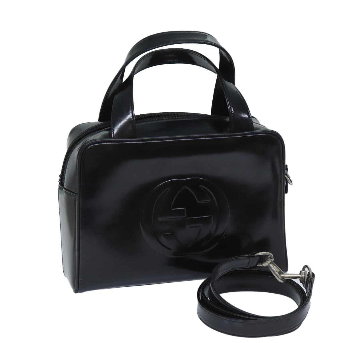 Luxury Gucci Trending 2025 Interlocking Hand Bag Patent leather 2way Black 000 1274 0505  bs13236