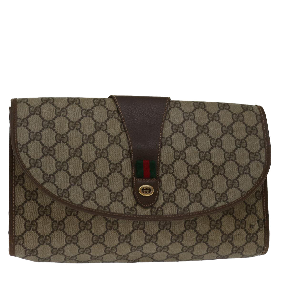Luxury Gucci Trending 2025 GG Supreme Web Sherry Line Clutch Bag Beige Green 89 01 031  bs13255