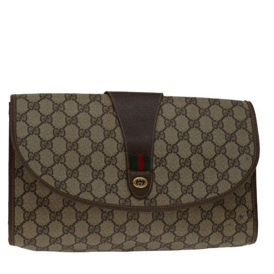 Luxury Gucci Trending 2025 GG Supreme Web Sherry Line Clutch Bag Beige Green 89 01 031  bs13255