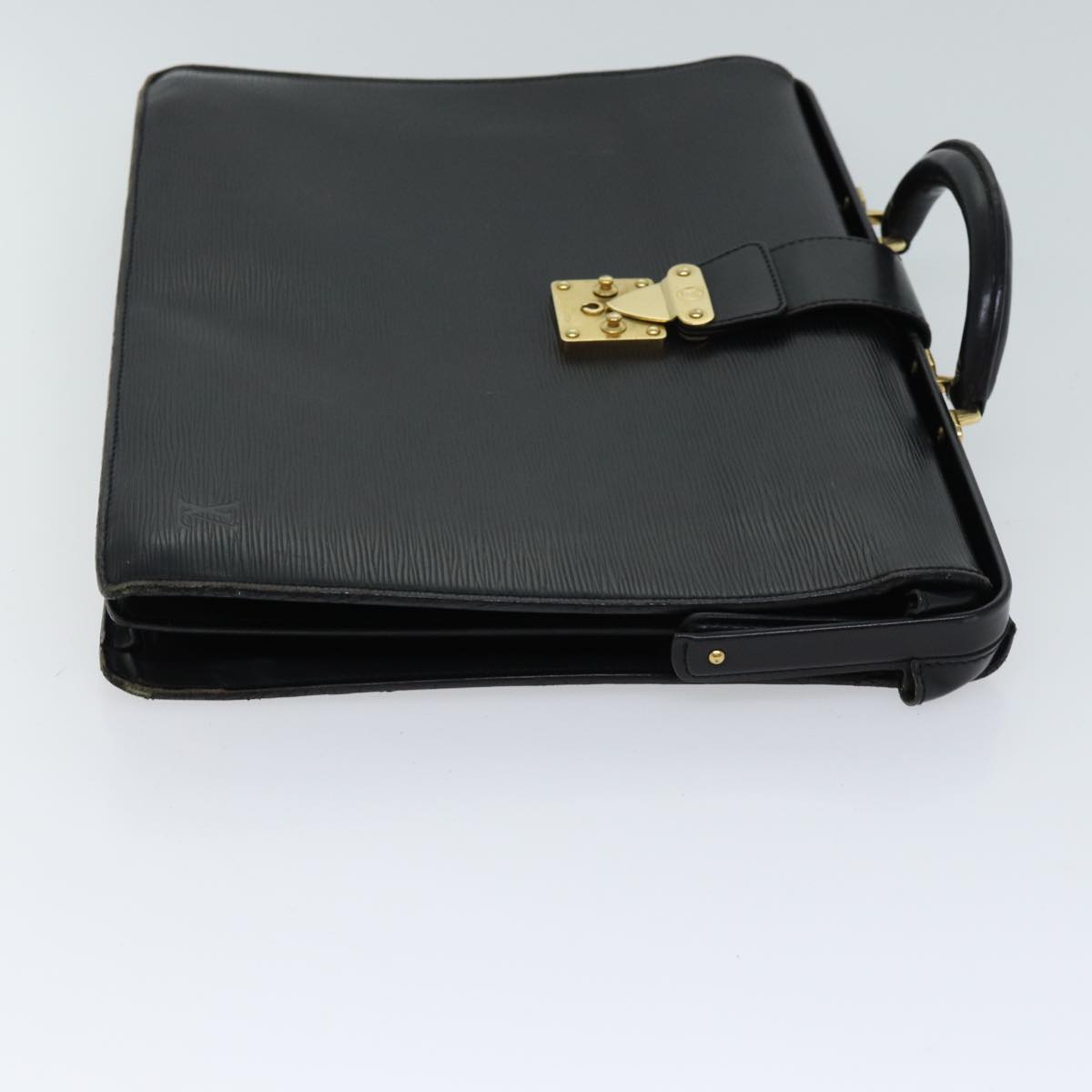 LOUIS VUITTON Epi Serviette Fermoir Business Bag Black M54352 LV bs13342