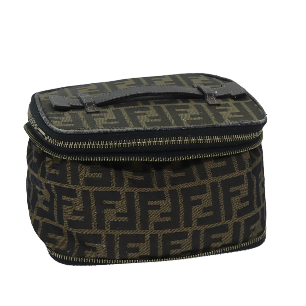 Luxury FendiZucca Canvas Vanity Pouch Brown Blackbs13353