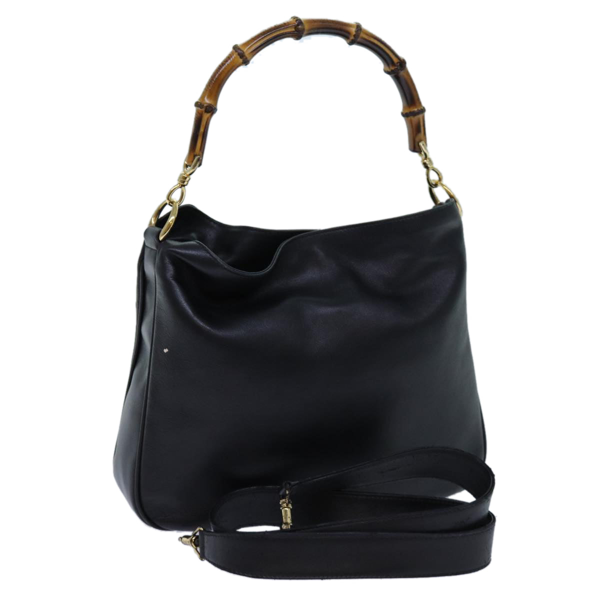 Luxury Gucci Trending 2025 Bamboo Shoulder Bag Leather 2way Black 001 1998 1638  bs13384