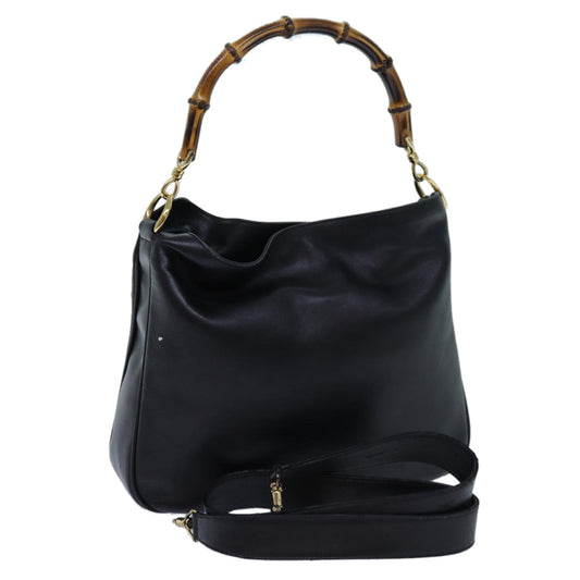 Luxury Gucci Trending 2025 Bamboo Shoulder Bag Leather 2way Black 001 1998 1638  bs13384