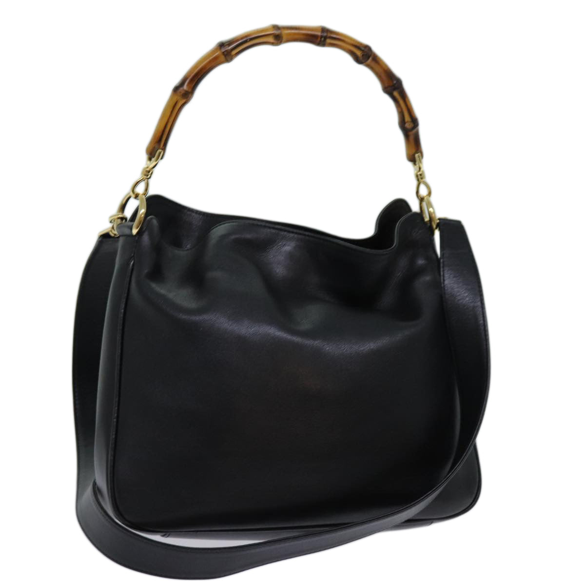 Luxury Gucci Trending 2025 Bamboo Hand Bag Leather 2way Black 001 1638  bs13433