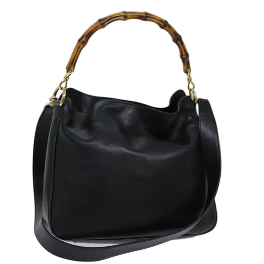 Luxury Gucci Trending 2025 Bamboo Hand Bag Leather 2way Black 001 1638  bs13433