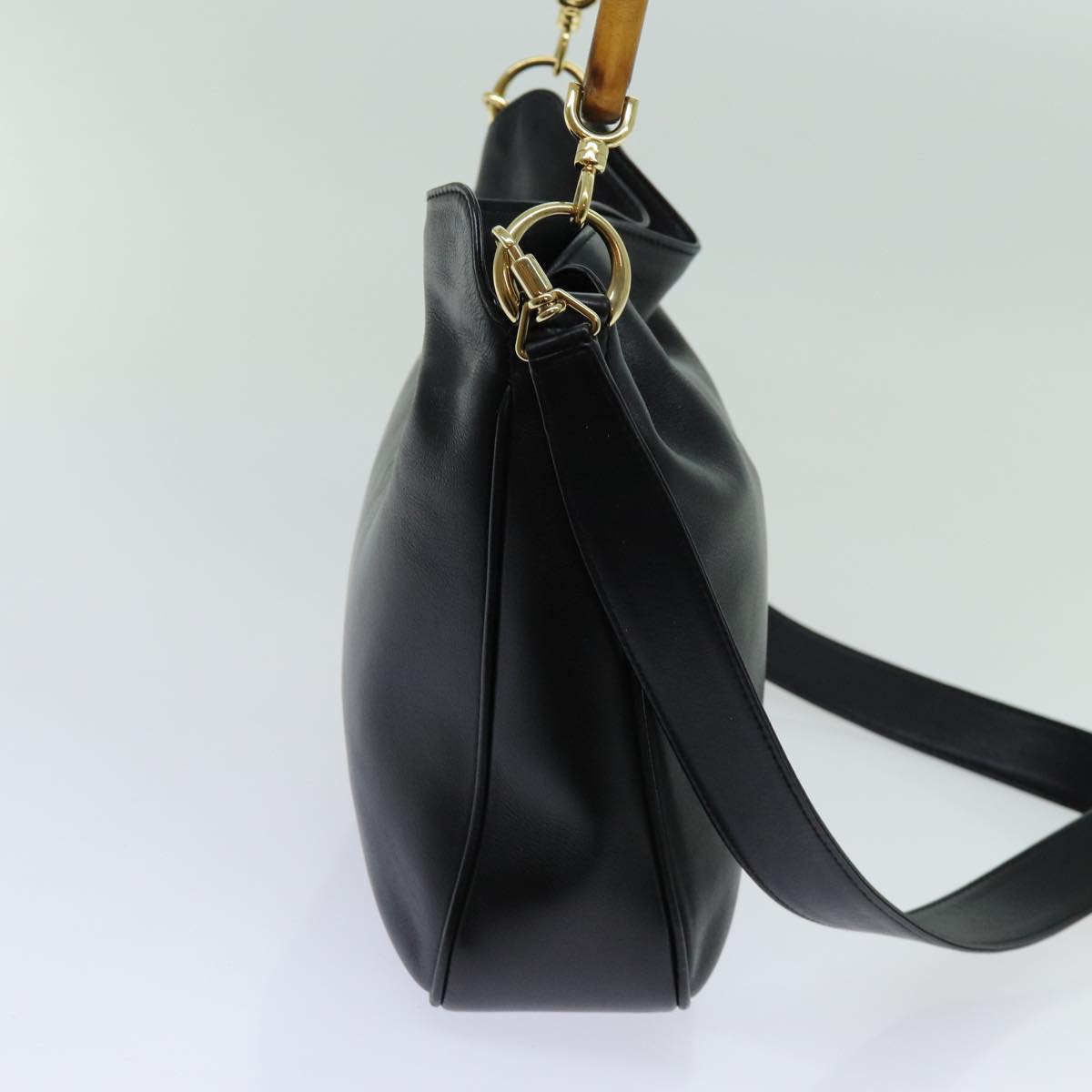 Luxury Gucci Trending 2025 Bamboo Hand Bag Leather 2way Black 001 1638  bs13433