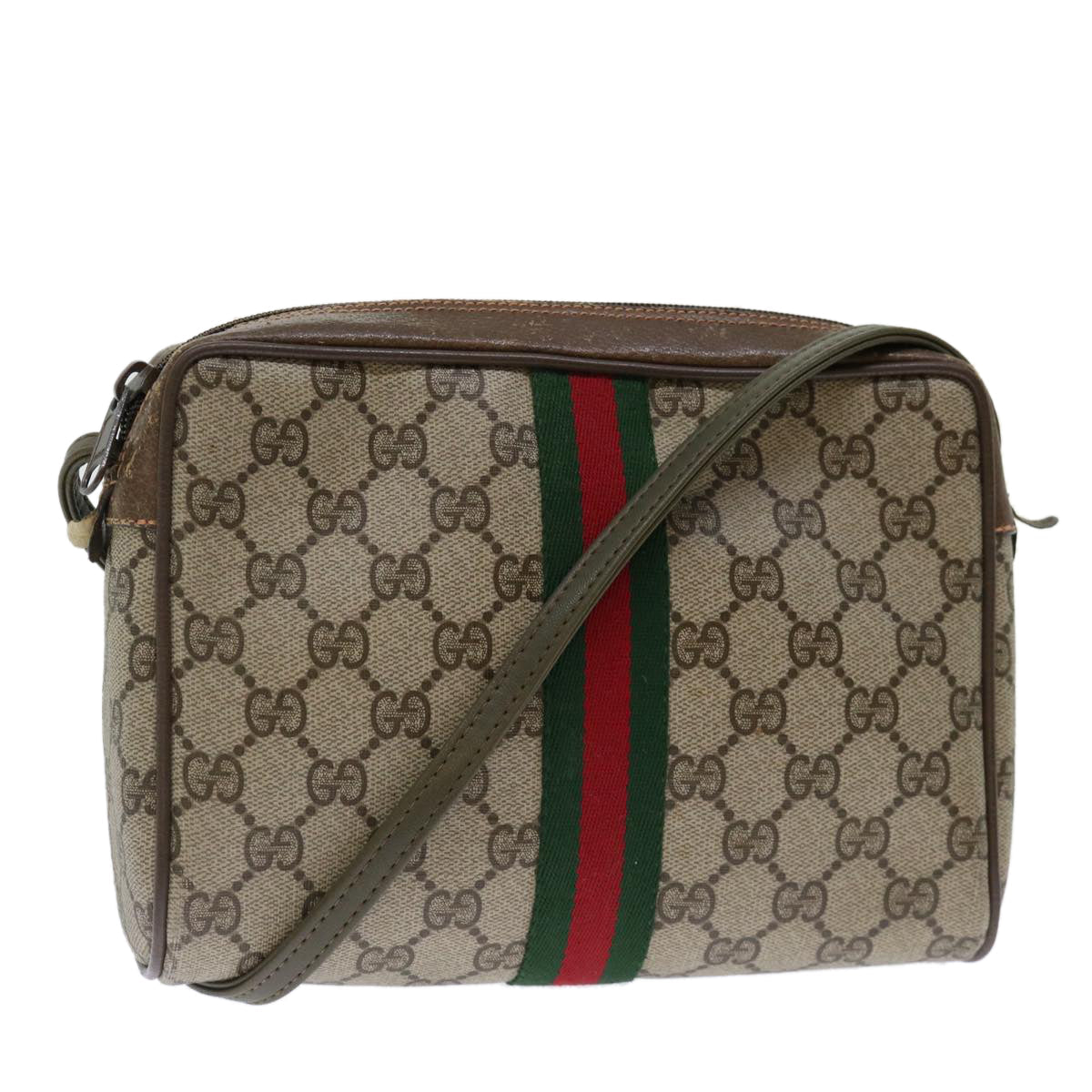 Luxury Gucci Trending 2025 GG Supreme Web Sherry Line Clutch Bag PVC Beige 89 01 012  bs13437