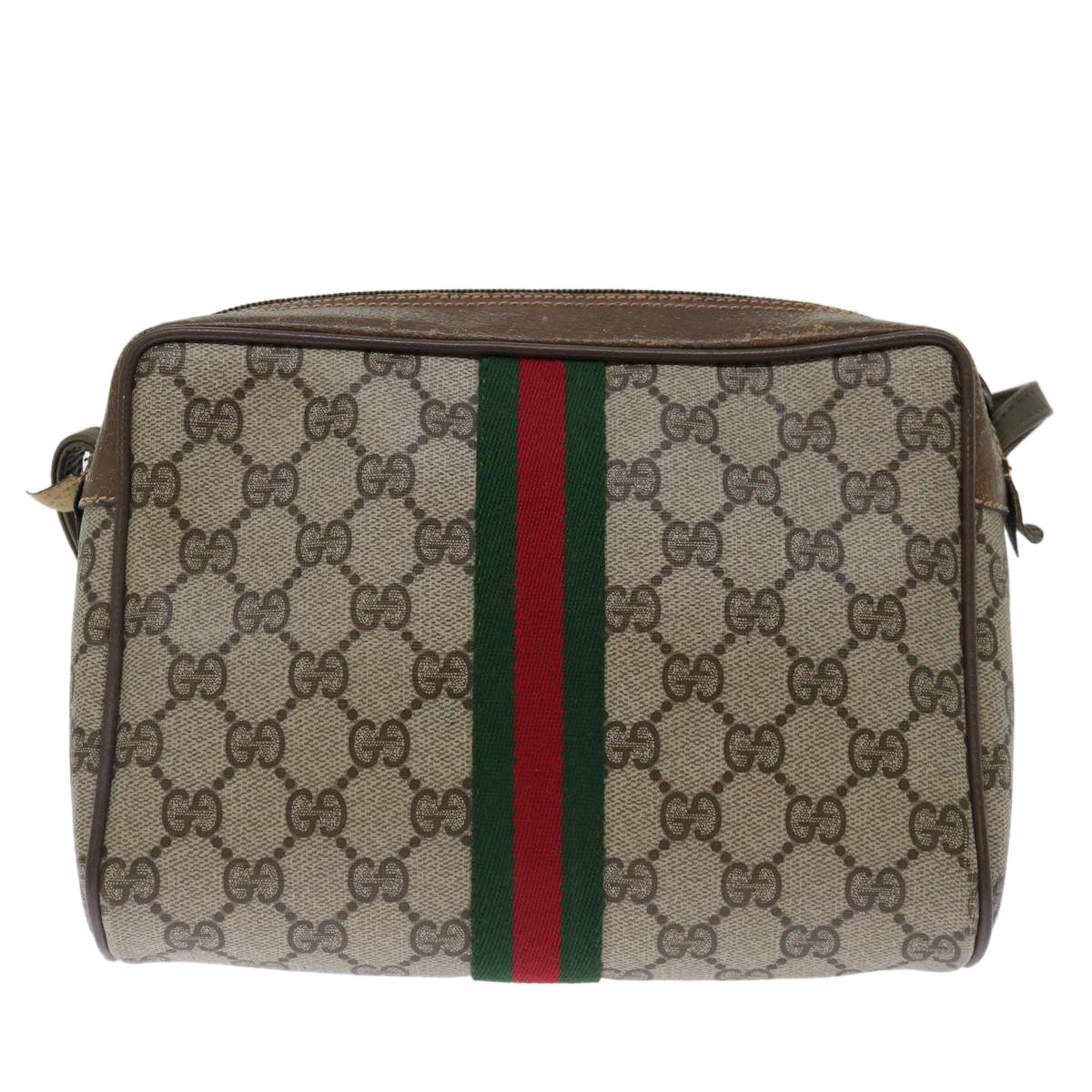 Luxury Gucci Trending 2025 GG Supreme Web Sherry Line Clutch Bag PVC Beige 89 01 012  bs13437