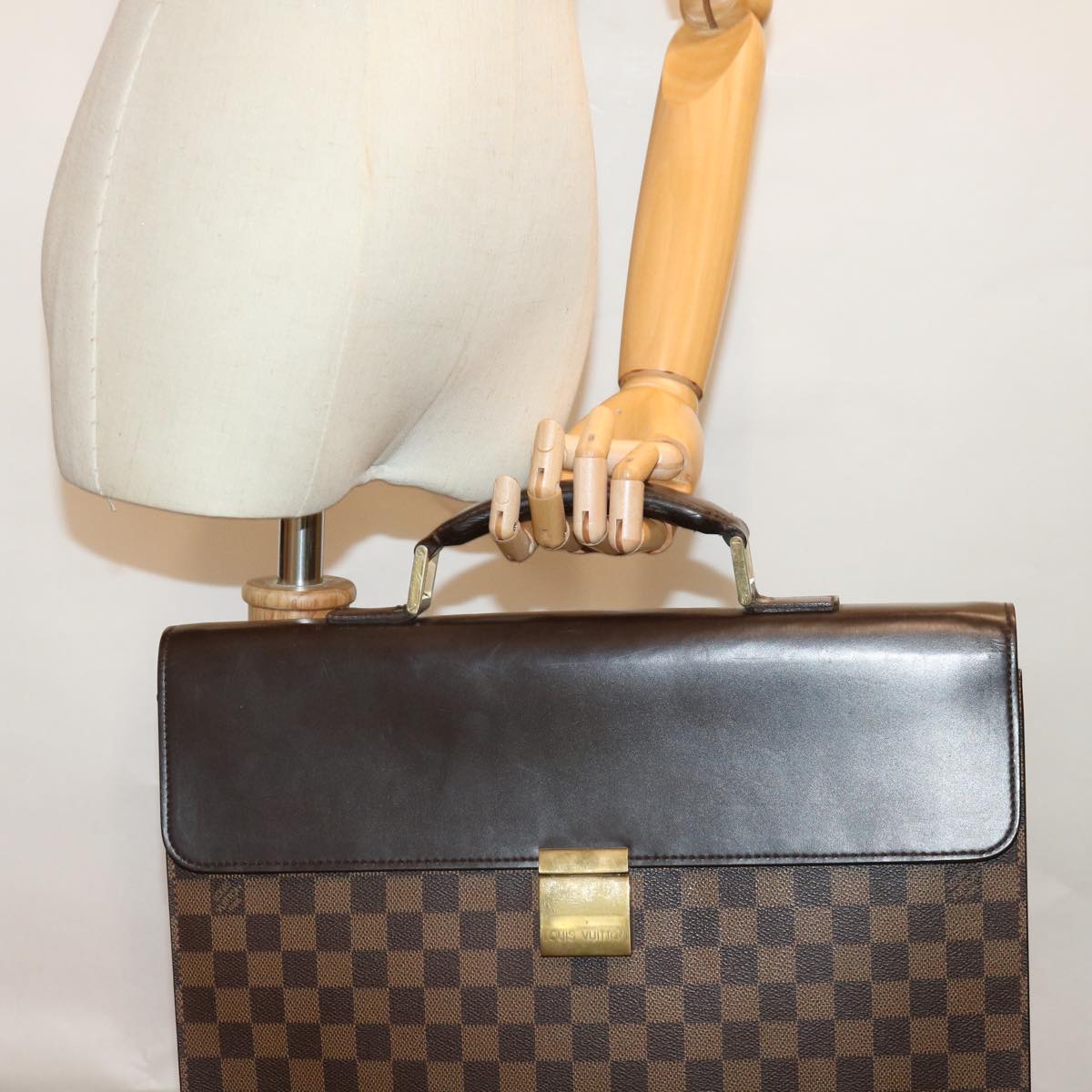 LOUIS VUITTON Damier Ebene Altona PM Briefcase N53315 LV bs13489