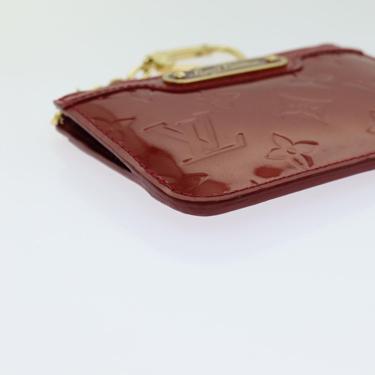 LOUIS VUITTON Vernis Pochette Cles NM Coin Purse Red M91669 LV bs13492