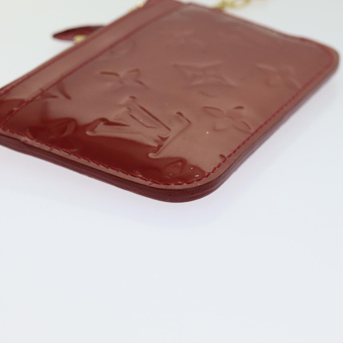 LOUIS VUITTON Vernis Pochette Cles NM Coin Purse Red M91669 LV bs13492