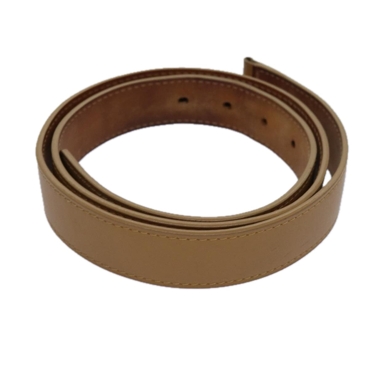 LOUIS VUITTON Belt Leather 95/38 Beige LV bs13504