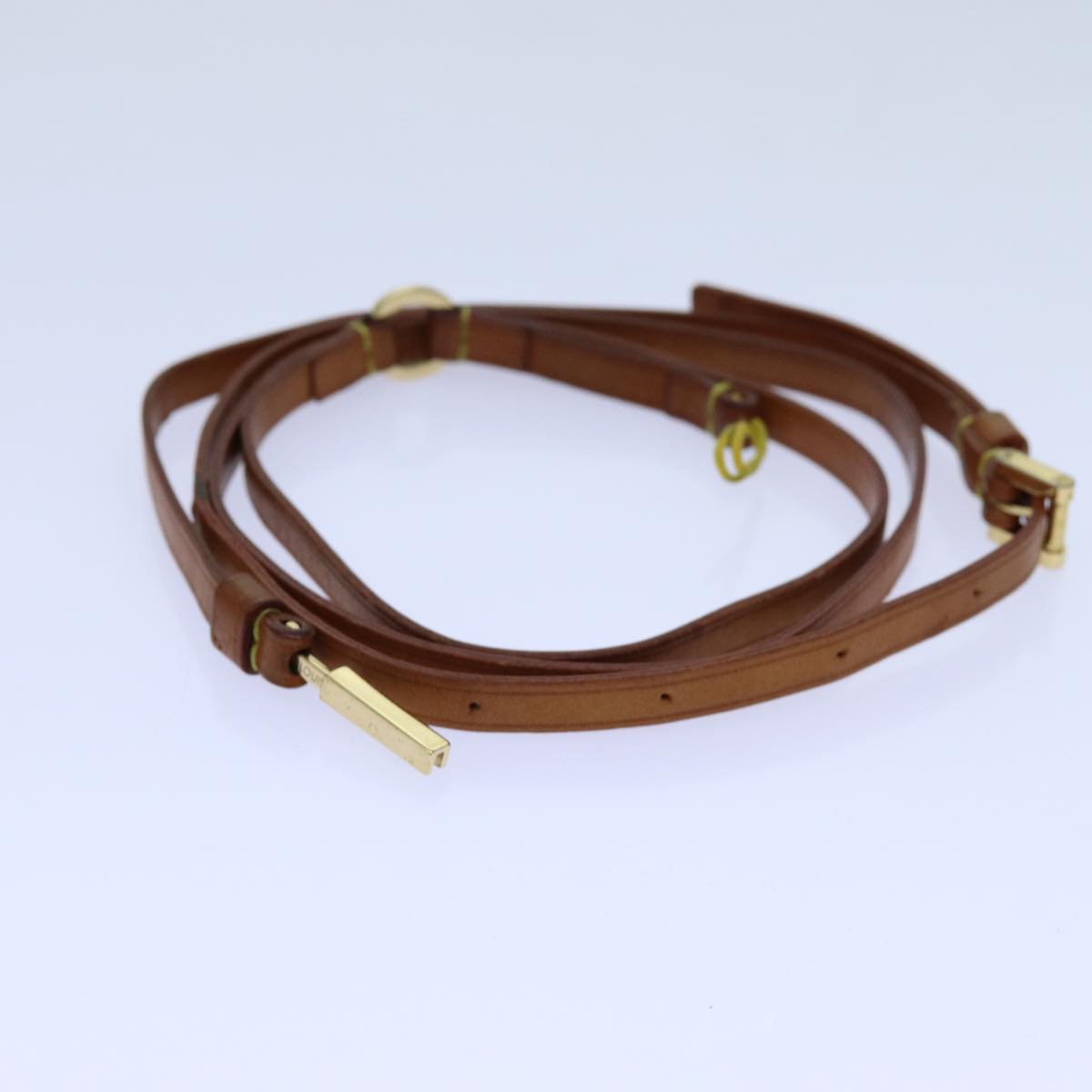 LOUIS VUITTON Belt Leather 95/38 Beige LV bs13504