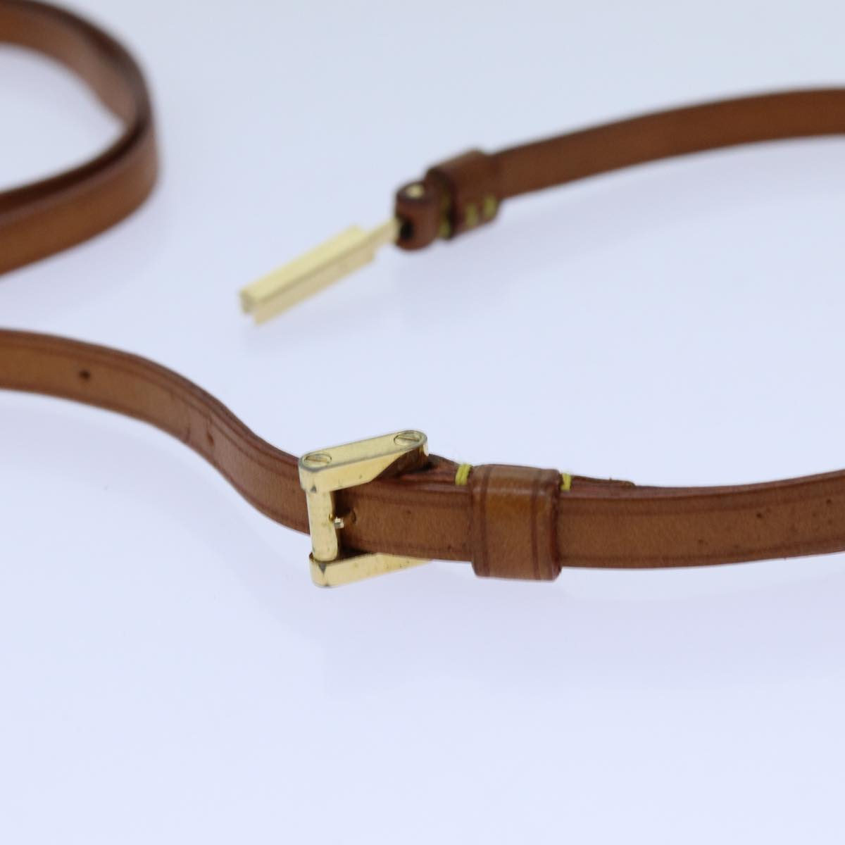 LOUIS VUITTON Belt Leather 95/38 Beige LV bs13504