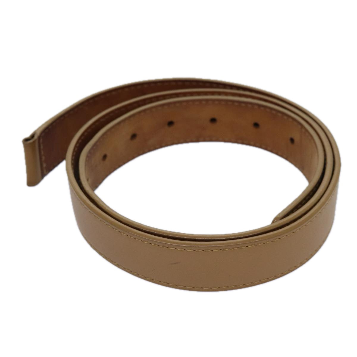 LOUIS VUITTON Belt Leather 95/38 Beige LV bs13504