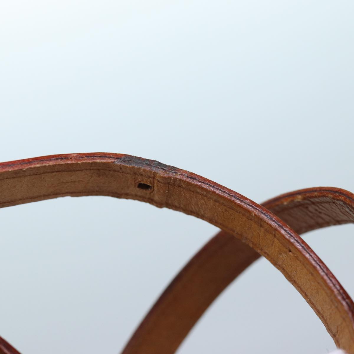 LOUIS VUITTON Belt Leather 95/38 Beige LV bs13504