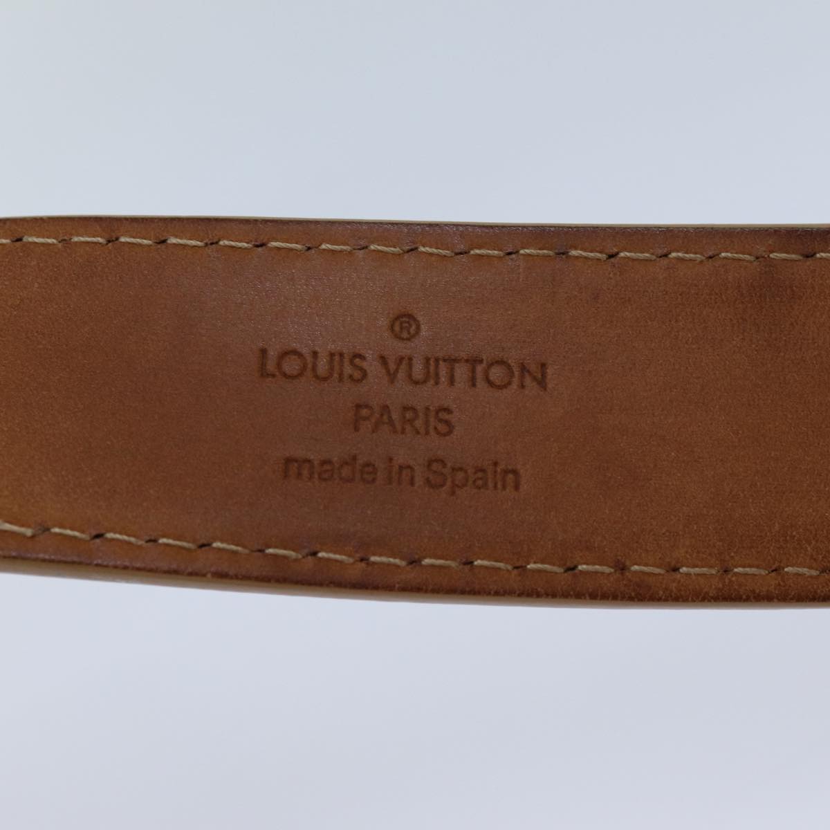 LOUIS VUITTON Belt Leather 95/38 Beige LV bs13504