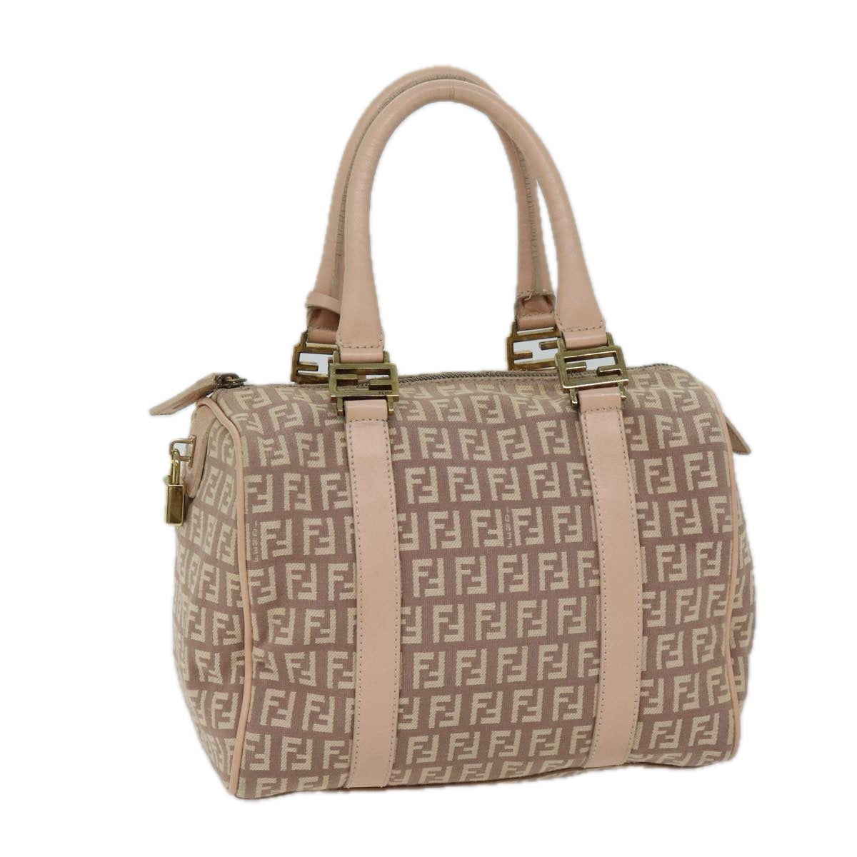 Luxury FendiZucchino Canvas Mini Boston Bag Pinkbs13506