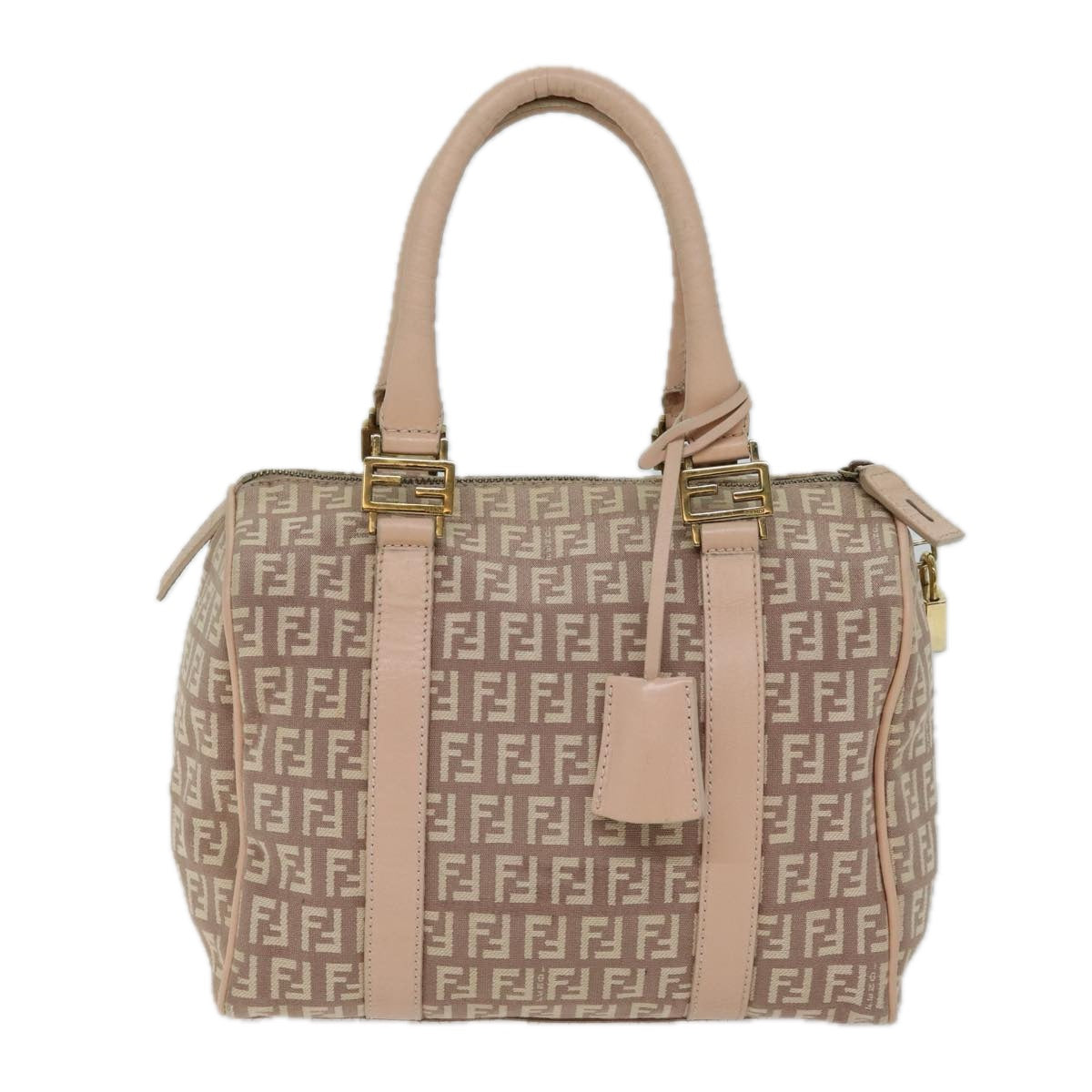 Luxury FendiZucchino Canvas Mini Boston Bag Pinkbs13506