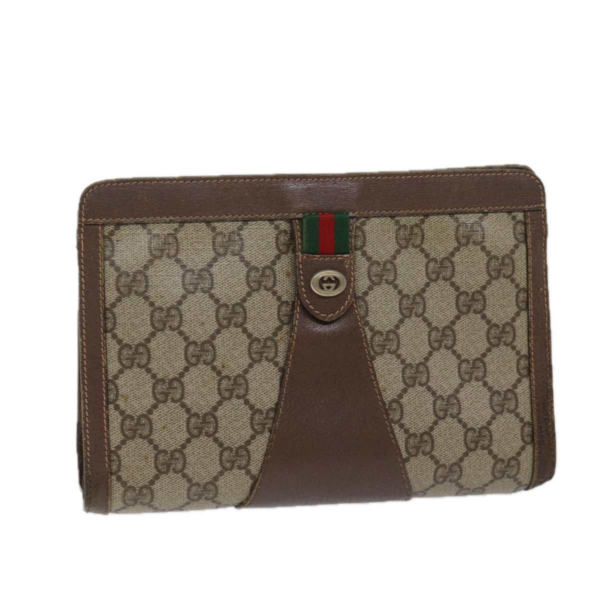 Luxury Gucci Trending 2025 GG Canvas Web Sherry Line Clutch Bag PVC Beige Green Red  bs13590